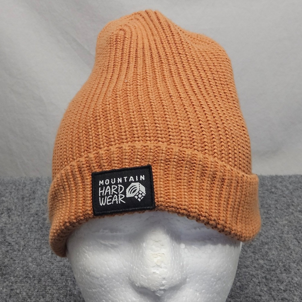 Mountain Hardwear Ribbed Beanie Camel Knit Gorpcore Outdoor Utility Workwear